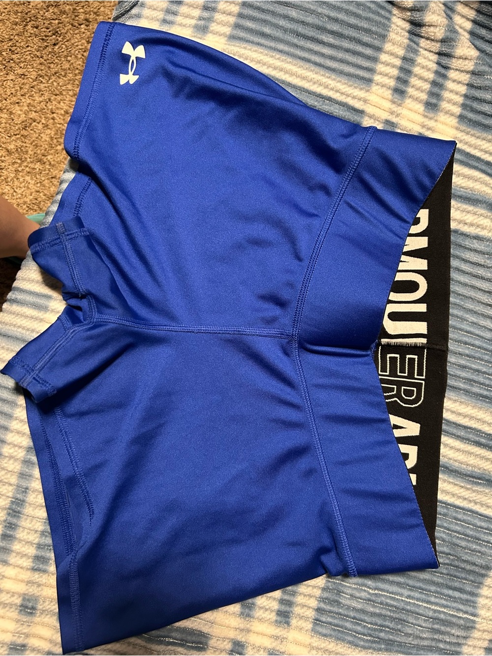 Under Armour Royal Blue Women’s Athletic Shorts with Black Branded Waistband